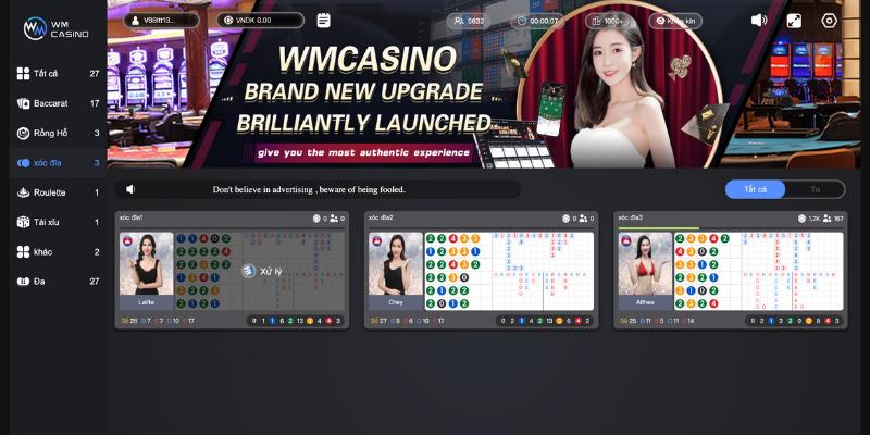 Bạn vào mục Casino để tìm kiếm và tiến hành chơi xóc đĩa